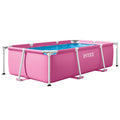 Metal frame zwembad roze 220x150x60 cm