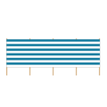 Strand Windscherm 4 meter blauw-wit