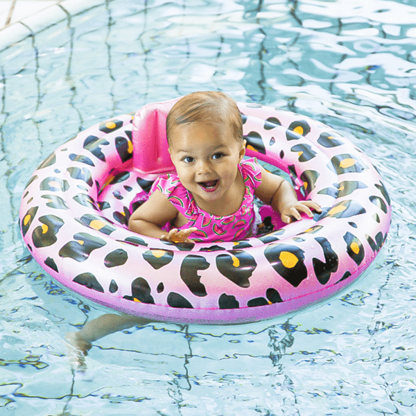 Zwemband baby float panterprint roségoud