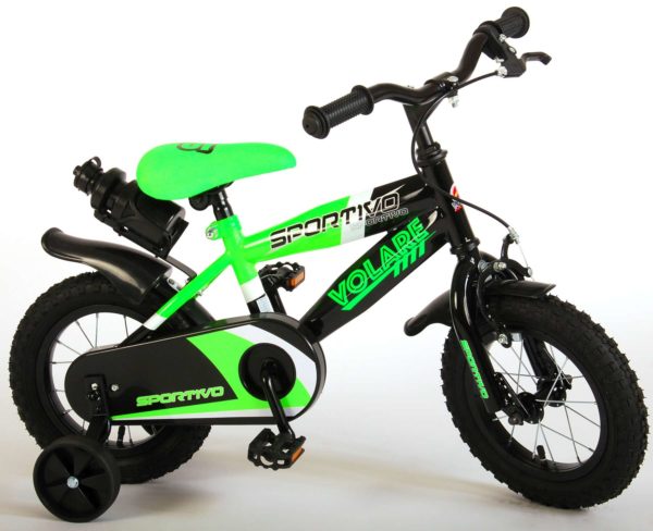 Sportivo Kinderfiets - 12 inch - Neon Groen Zwart