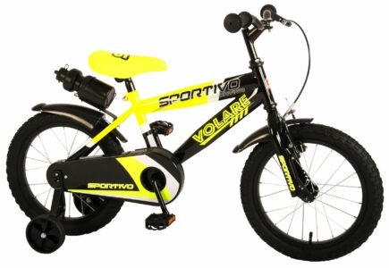Kinderfiets Sportivo - Jongens - Neon Geel/Zwart - 16 inch
