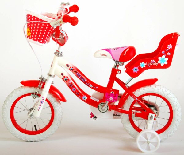 kinderfiets Lovely rood/wit