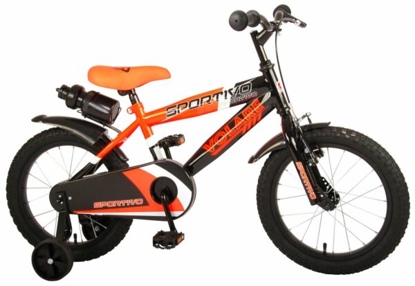 Kinderfiets Sportivo - Jongens - Neon Oranje/Zwart - 16 inch