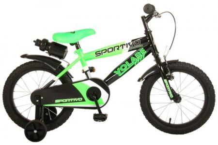 Kinderfiets Sportivo - Jongens - Neon Groen/Zwart - 16 inch