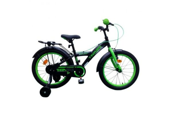 Thombike Kinderfiets - Jongens - Zwart Groen - 18 inch - Zwart Groen