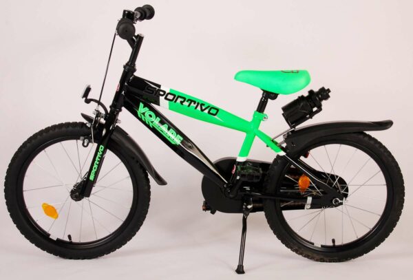 Sportivo Kinderfiets - Jongens - Neon Groen Zwart - 18 inch