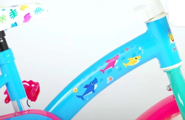 Baby Shark Kinderfiets - 10 inch - Roze Blauw