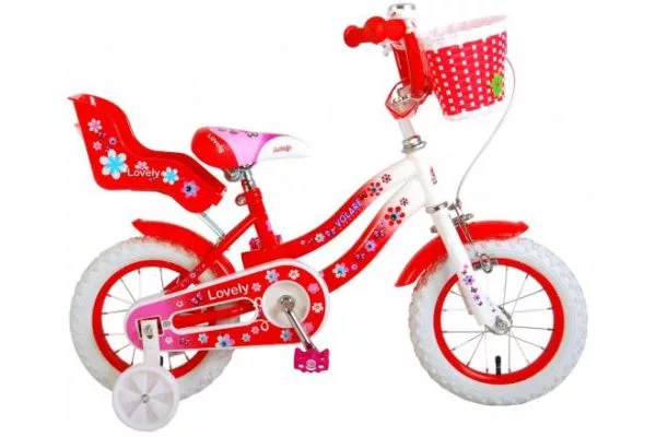 Lovely Kinderfiets - 12 inch - Rood Wit