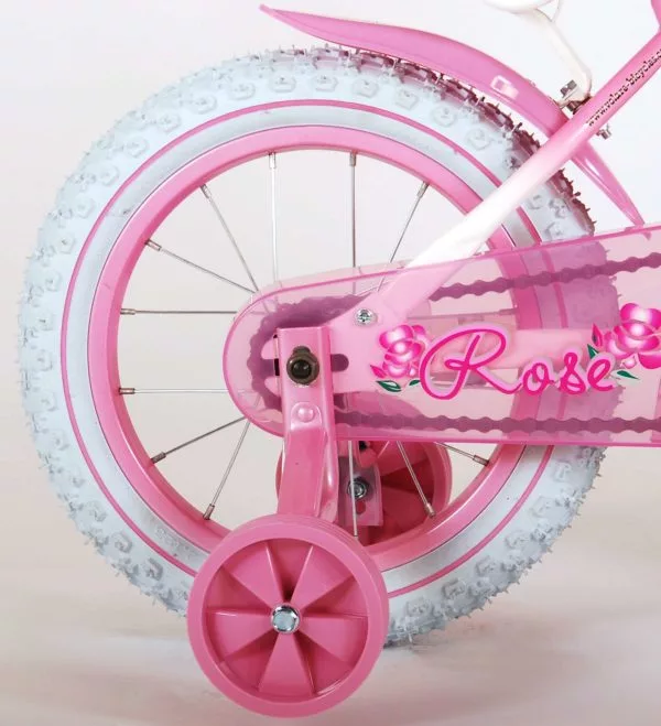 Rose Kinderfiets - 14 inch - Roze Wit