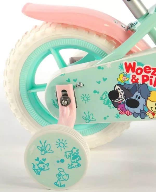 Woezel & Pip Kinderfiets - 10 inch - Mint Blauw/Roze