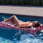 Luchtbed luxe panterprint roségoud 177 cm