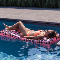 Luchtbed luxe panterprint roségoud 177 cm