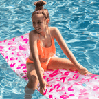 Luchtbed luxe panterprint neon 177 cm