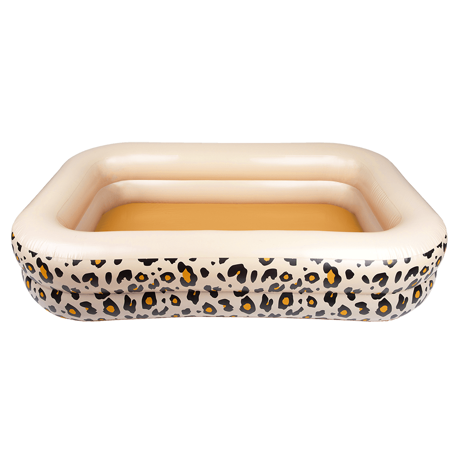 Opblaas zwembad panterprint beige 211x132x46 cm