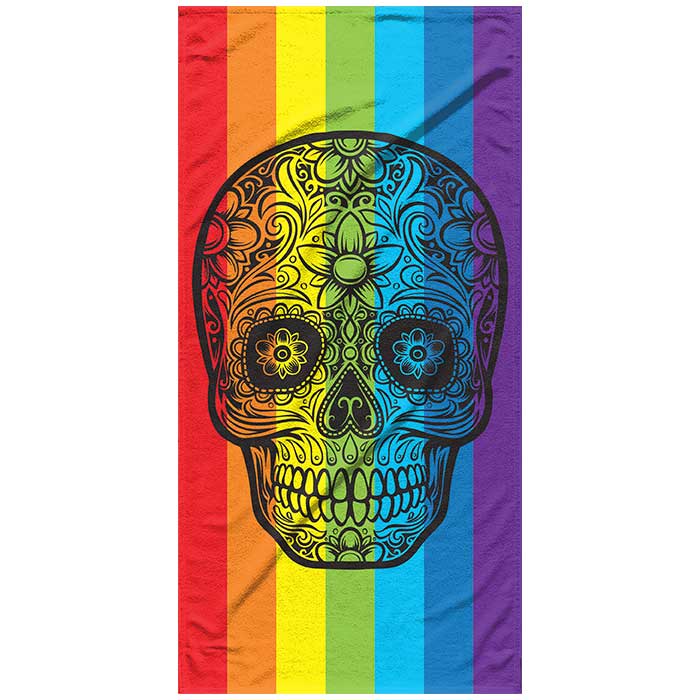 408822 Strandlaken luxe jacquard Mexican skull