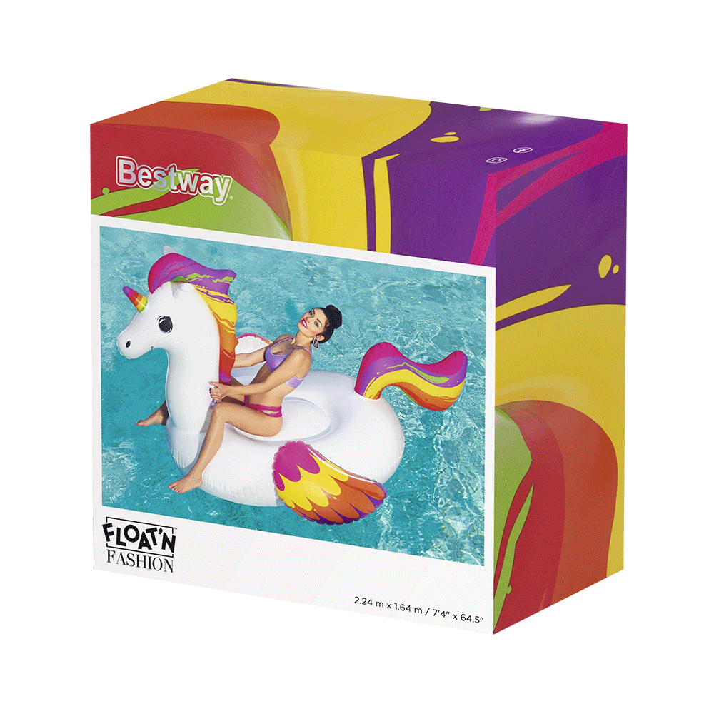Supersized unicorn ride-on 224 cm