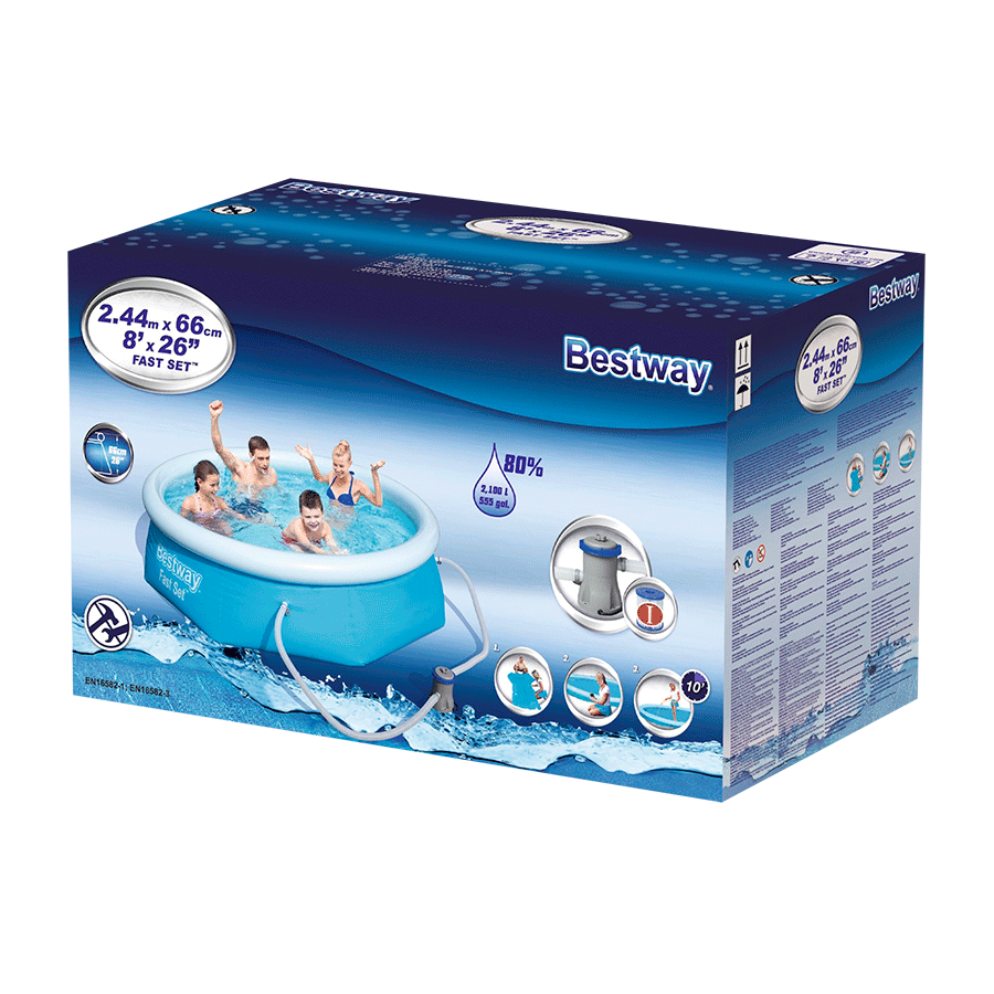 Fast Set zwembad 244x66 cm (incl. filterpomp)