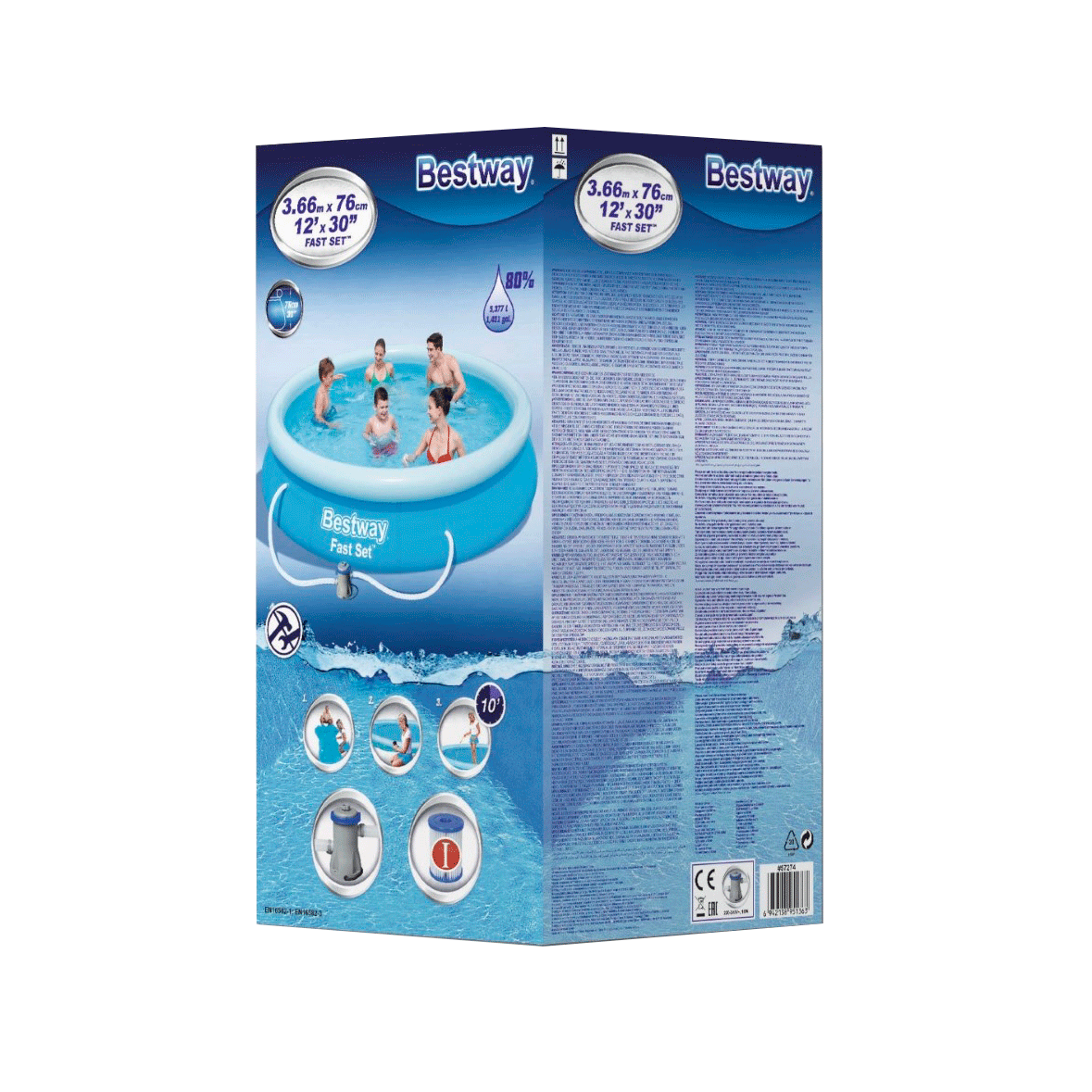 Fast Set zwembad 366x76 cm (incl. filterpomp)