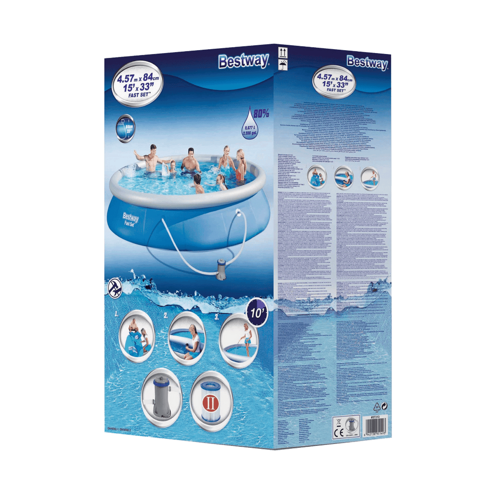 Fast Set zwembad 457x84 cm (incl. filterpomp)