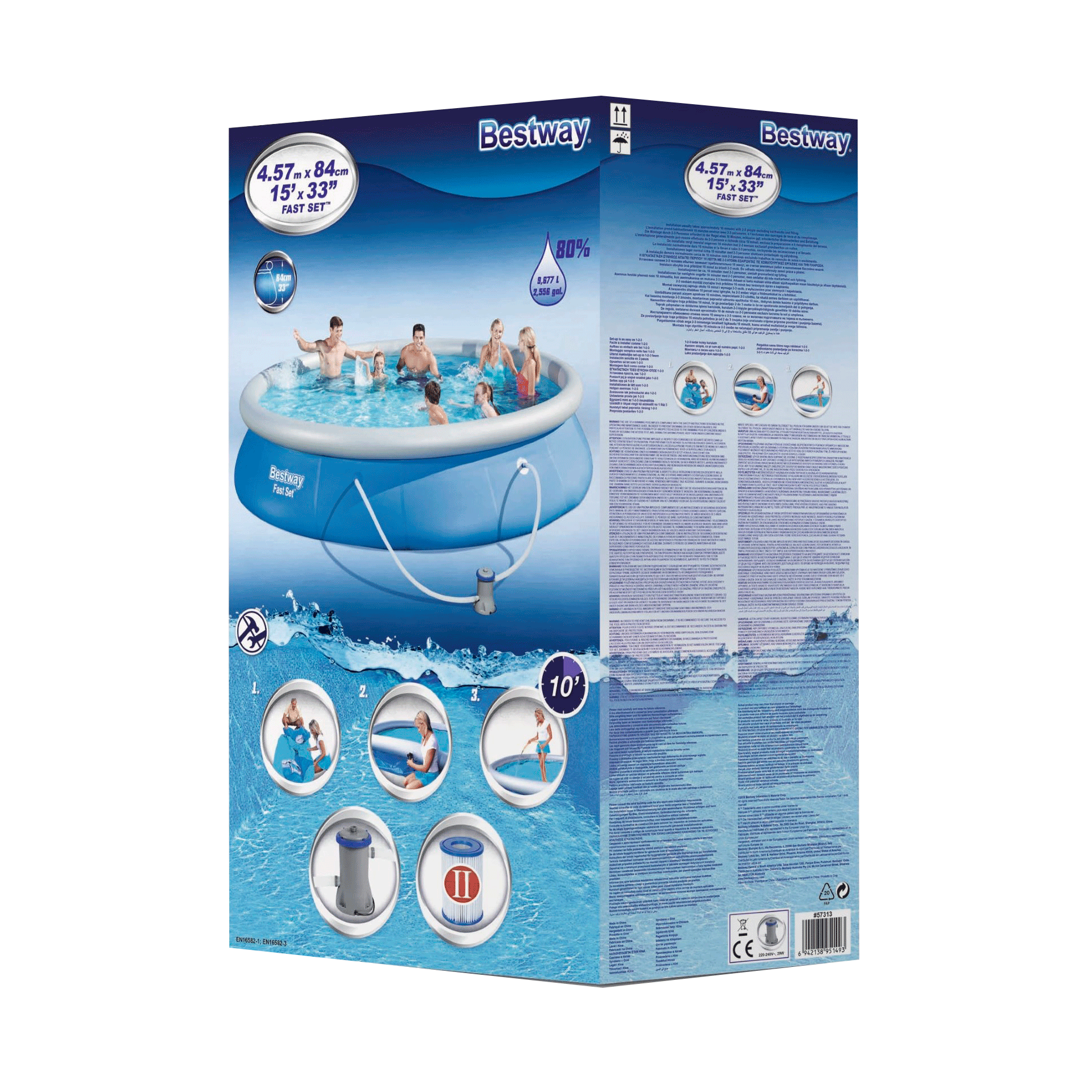 Fast Set zwembad 457x84 cm (incl. filterpomp)