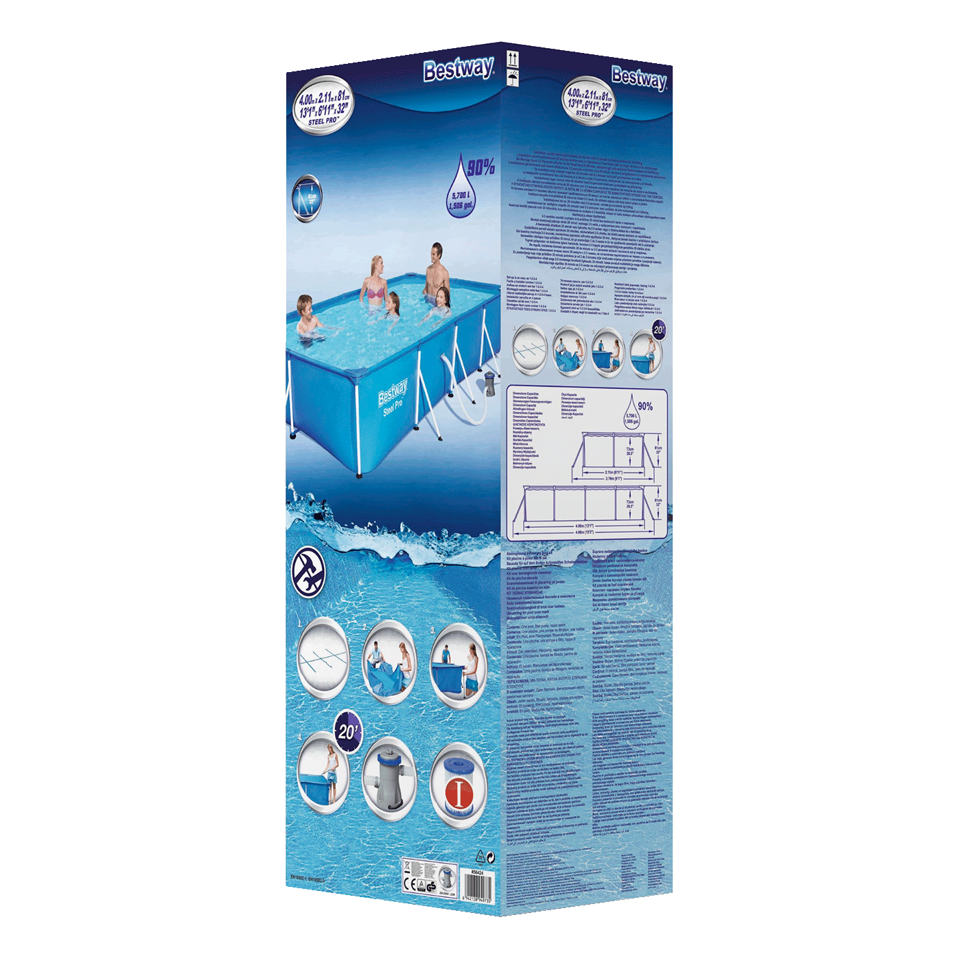 Steel Pro zwembad 400x211x81 cm (set)