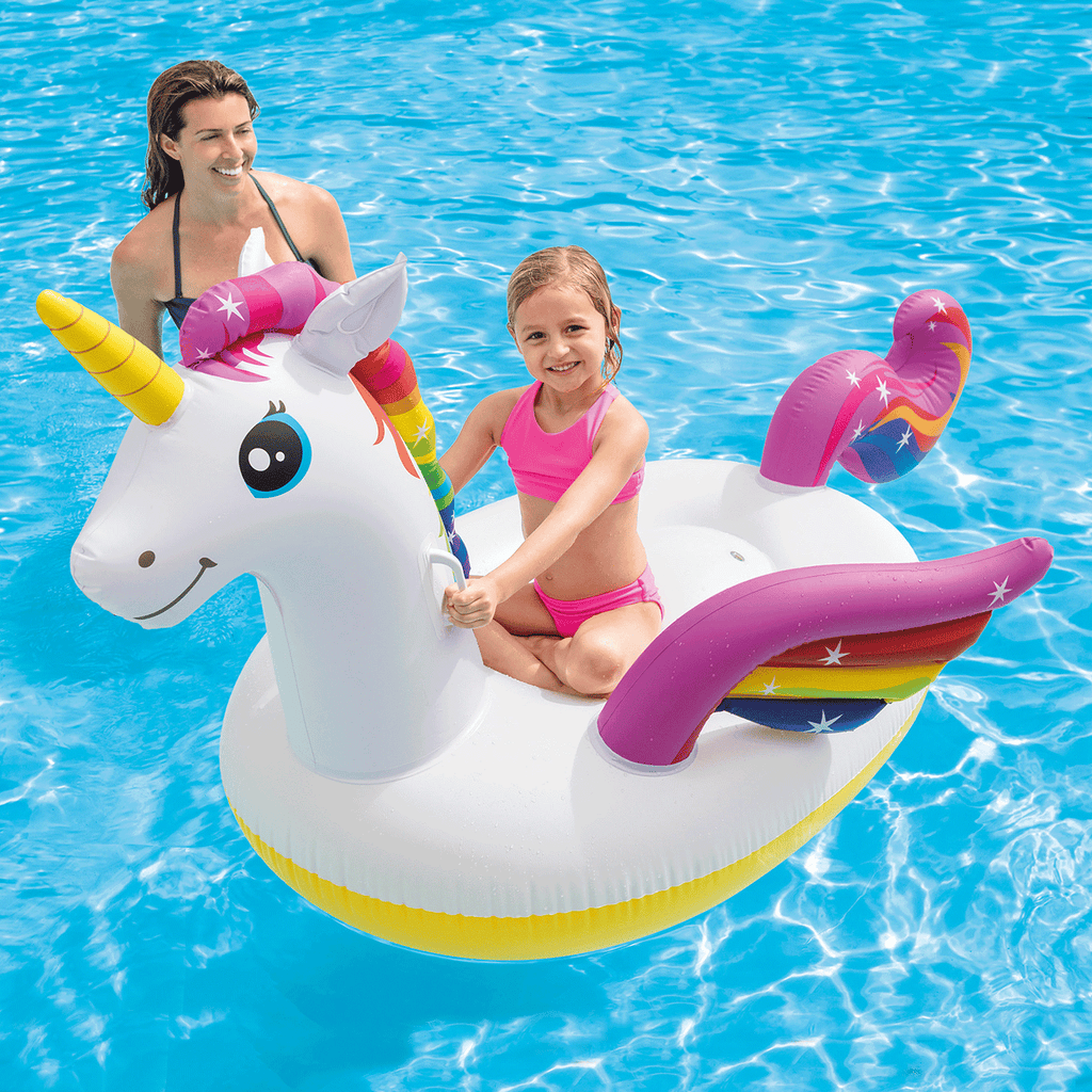Opblaas Unicorn ride-on