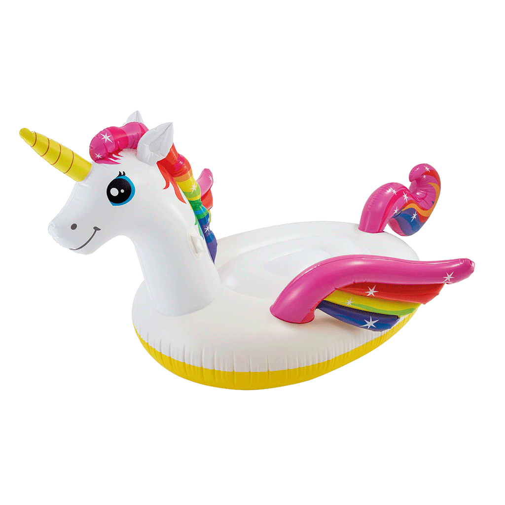 Opblaas Unicorn ride-on