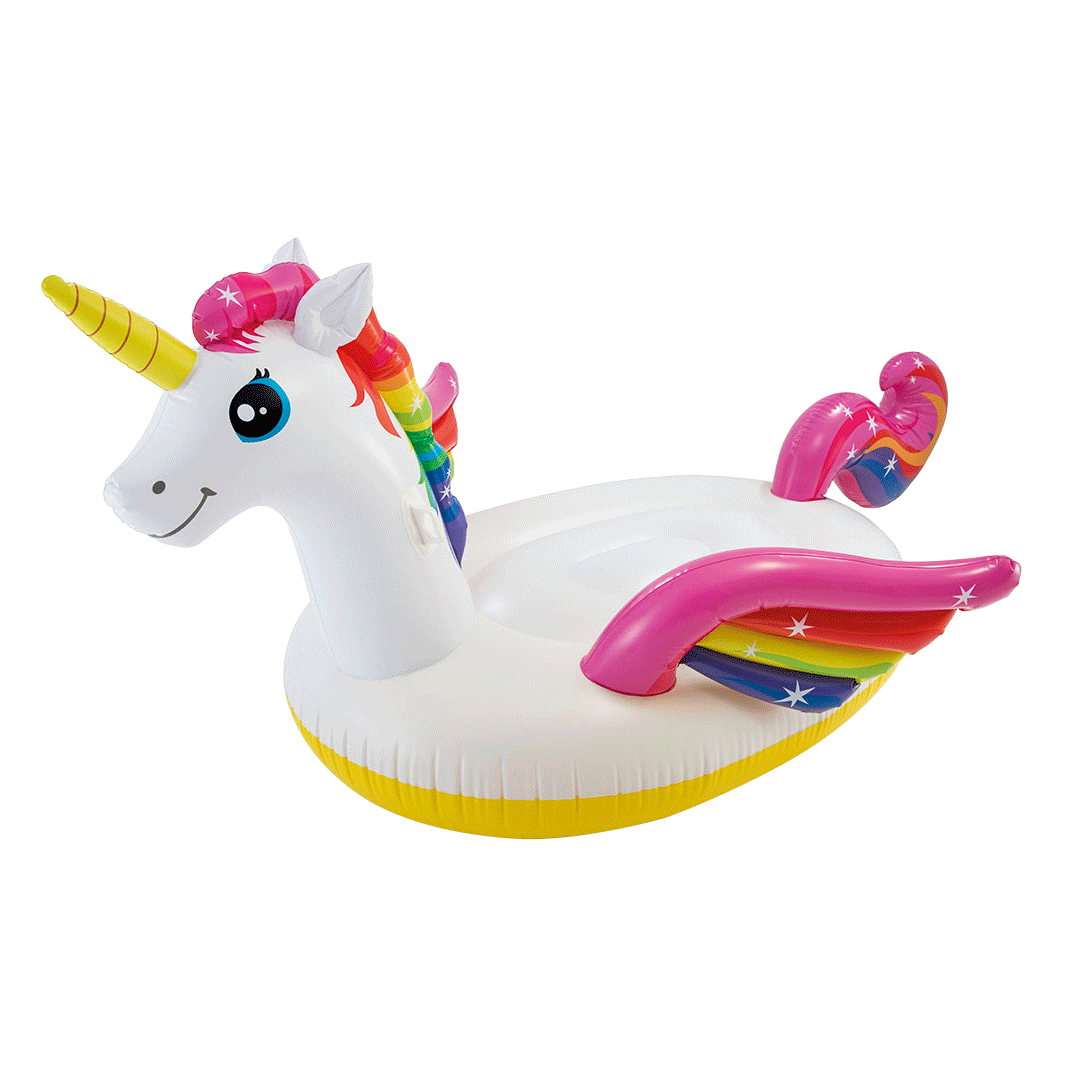 Opblaas Unicorn ride-on