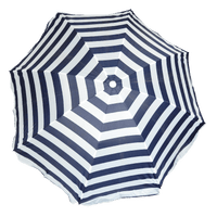 Strandparasol navy blue stripes 180 cm polyester