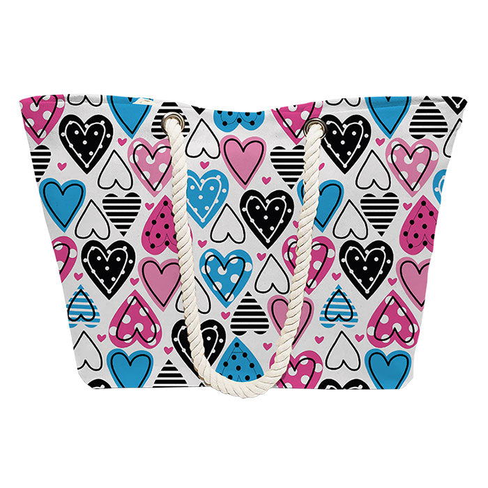 Strandtas Hearts