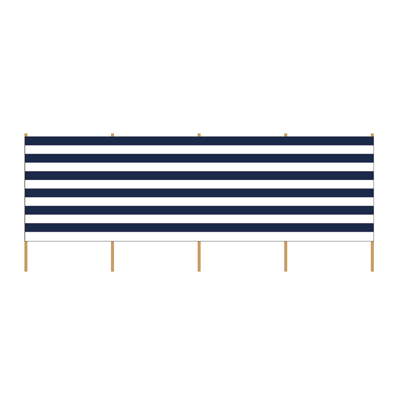 Strand windscherm 3 meter blauw wit