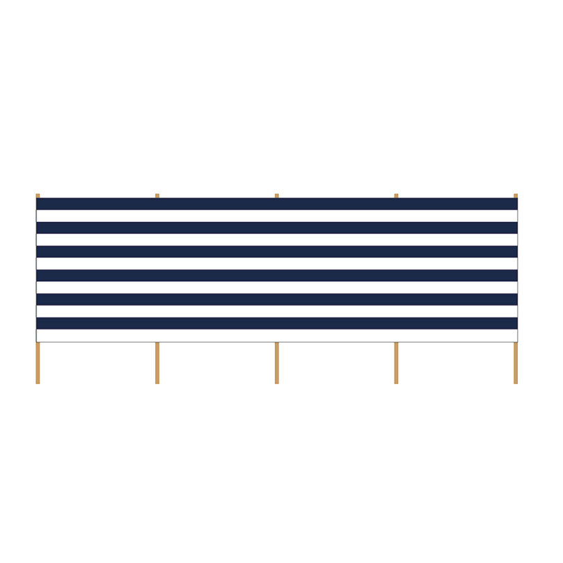 Strand Windscherm 3.75 meter blauw-wit
