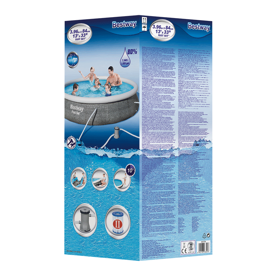 Fast Set zwembad 396x84 cm (incl. filterpomp)