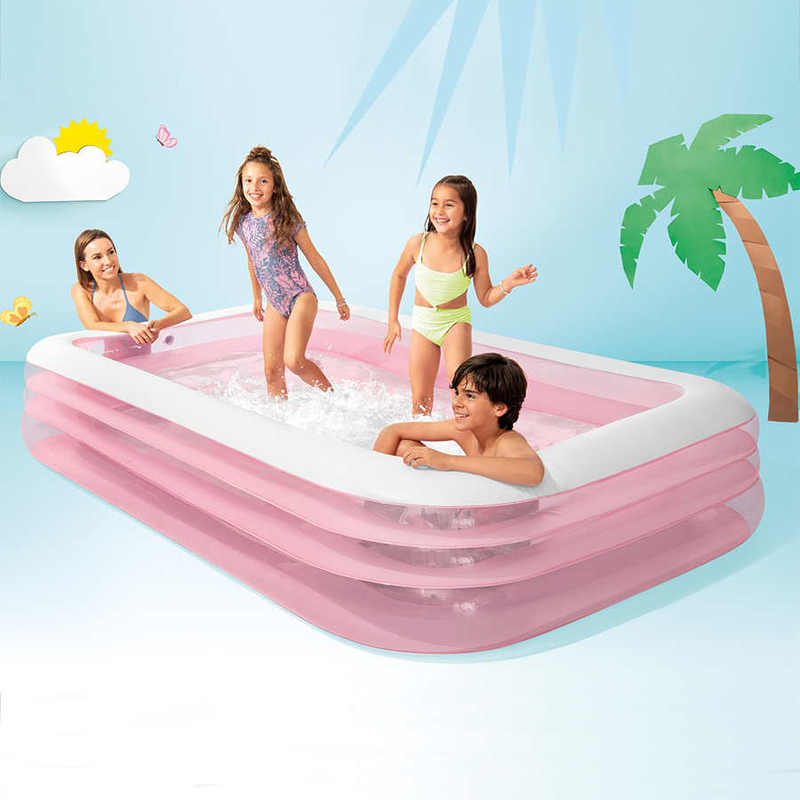 opblaasbaar zwembad roze 305x183x56 cm