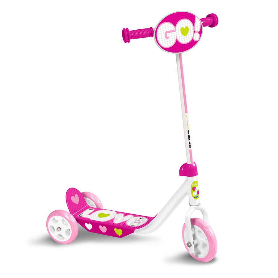Driewieler scooter 'love' pink