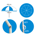 Strandparasol rainbow 200 cm