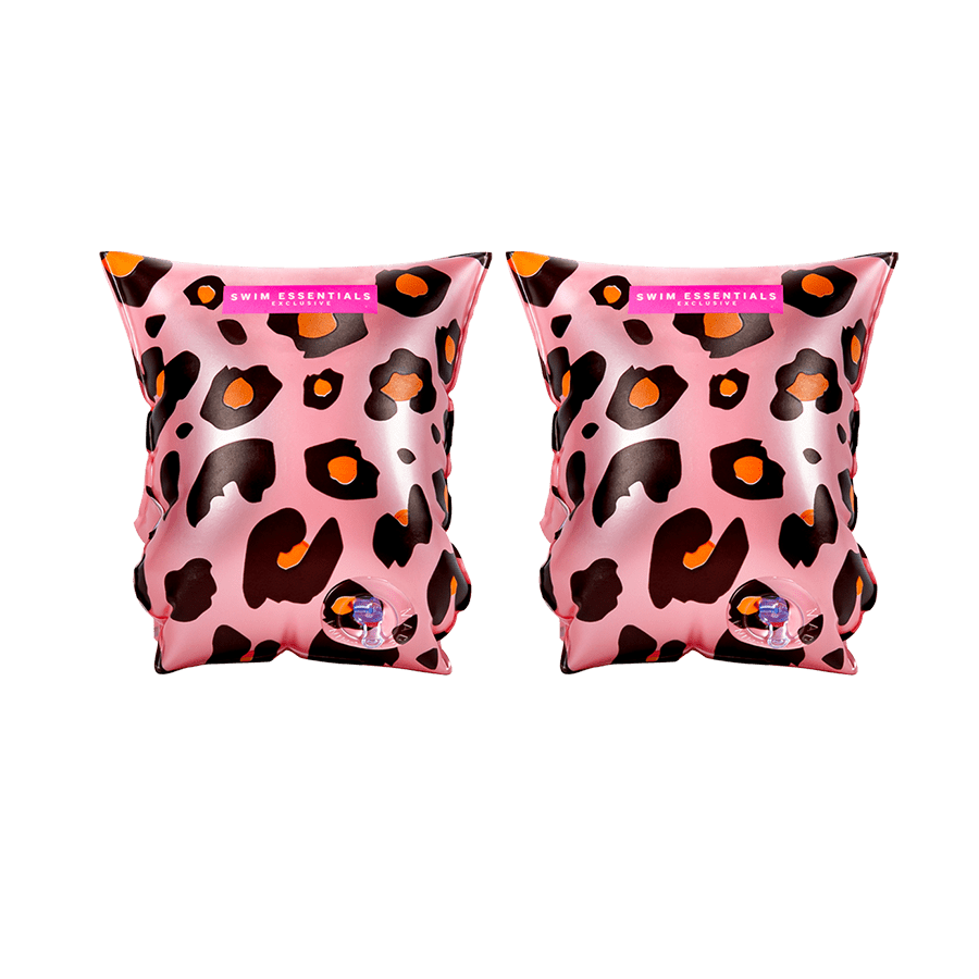 Zwembandjes panterprint roségoud 2-6 jaar
